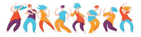 5 Rhythms Dancing. Dancing People. Men and Woman Dancing. Stock Vector ...