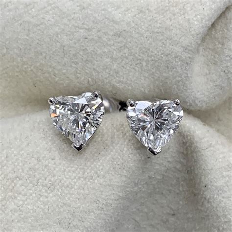 Heart Shaped Solitaire Earrings - Vaidya Gems & Diamonds