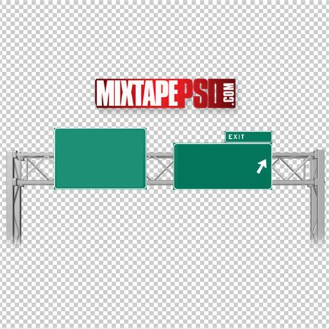 Overhead Highway Exit Sign Template - Graphic Design | MIXTAPEPSDS.COM