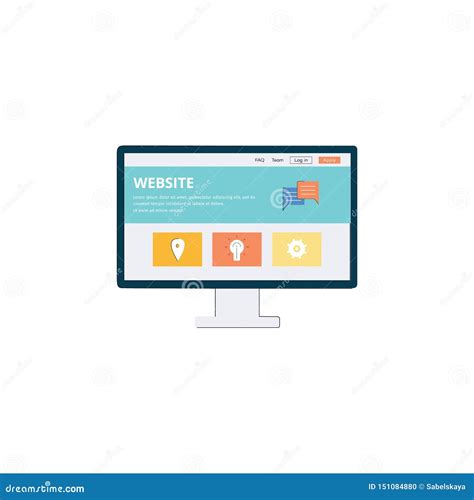 Modern Website Layout on Cartoon Monitor Stock Vector - Illustration of display, layout: 151084880