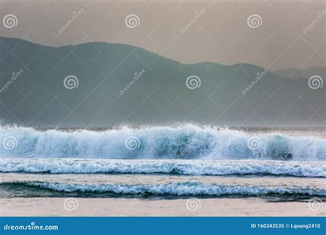 Sunrise with Orange Sky in Da Nang Beach - Vietnam Landscape Stock ...