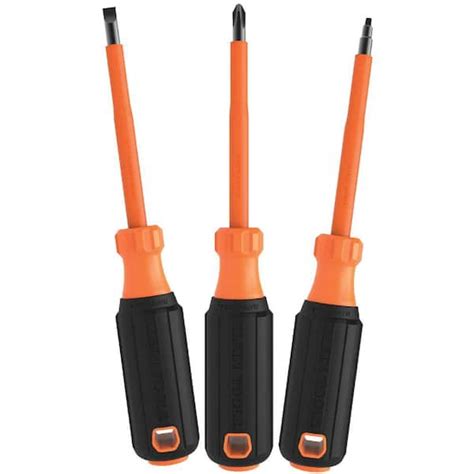 Klein Tools Screwdriver Set, 1000-Volt Insulated, (3-Piece) 85073INSR ...