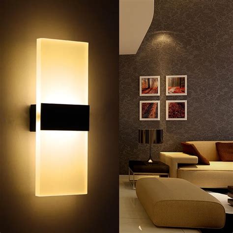 Led Acrylic Bedside Wall Lamp Corridor Wall Mounted Sconce Night Lights Lamp Bedroom Decorative ...