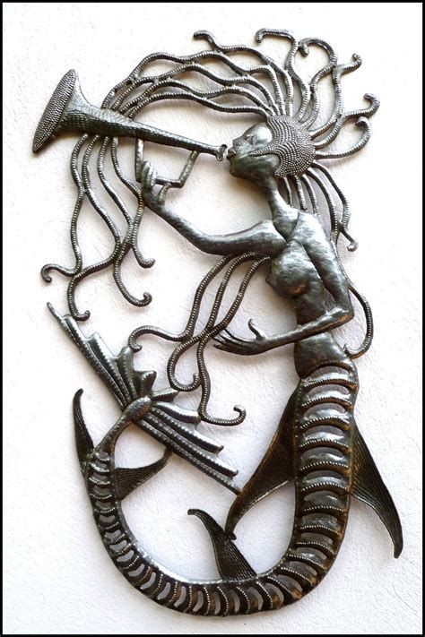 Metal Wall Art Mermaid Metal Wall Hanging Handcrafted