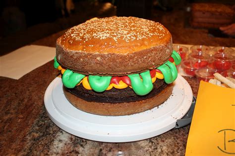 DIY crafty girl: GIANT Hamburger Cake and Fries