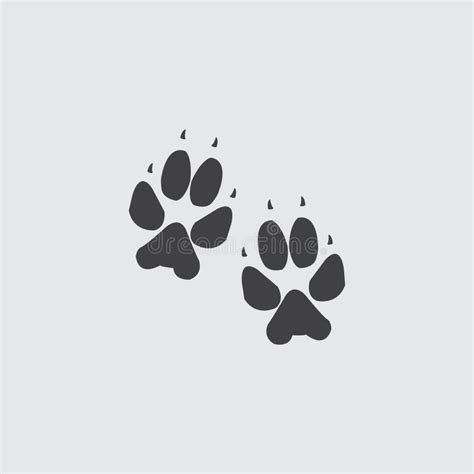 Animal Tracks Icon in a Flat Design in Black Color. Vector Illustration Eps10 Stock Illustration ...