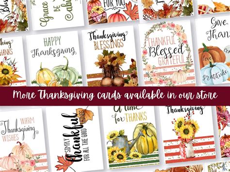 PRINTABLE Thanksgiving Cards Set Give Thanks Gratitude Blessed - Etsy