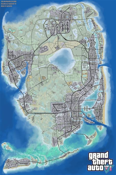 GTA 6 Fan Made Map - by AvatarSD (Full Image 3MB) : r/GTA