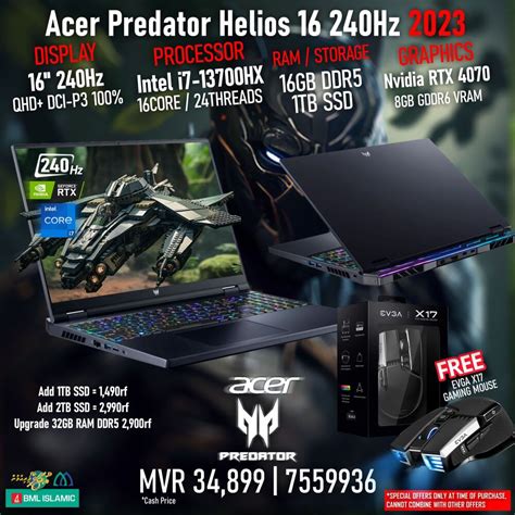 2023 Acer Predator Helops 16 240Hz Gaming Laptop i7-13700HX 16GB 1TB ...