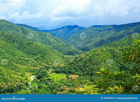 Blue sky and mountains stock photo. Image of panorama - 26965910