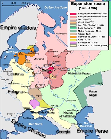 Russie - expansion (1300-1796) • Carte • PopulationData.net