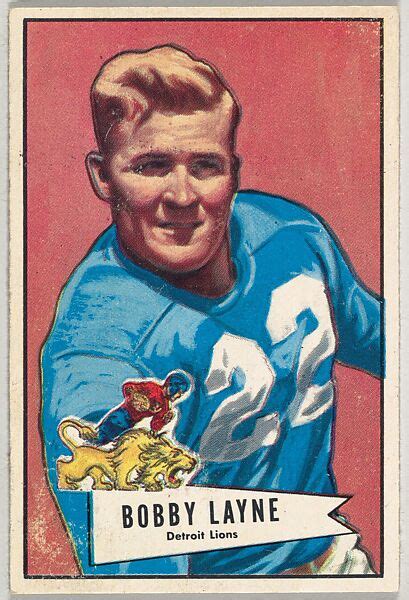 Issued by Bowman Gum Company | Bobby Layne, Detroit Lions, from the Bowman Football series (R407 ...