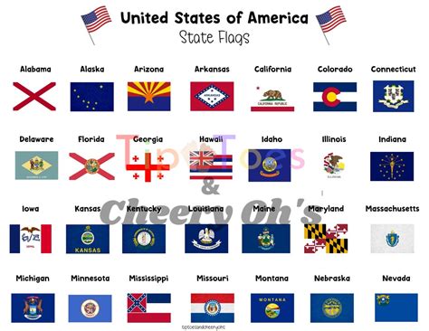 United States of America State Flags 50 States U.S. State - Etsy