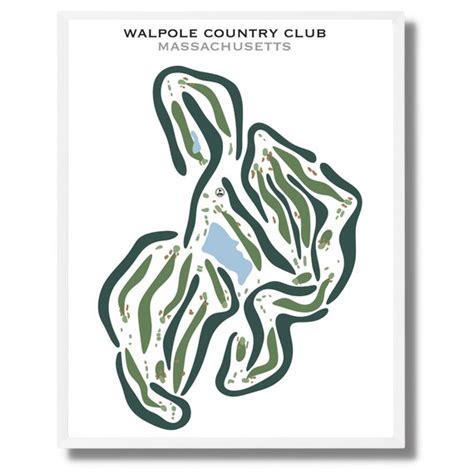 Walpole Country Club MA Golf Course Map Golf Art Decor - Etsy