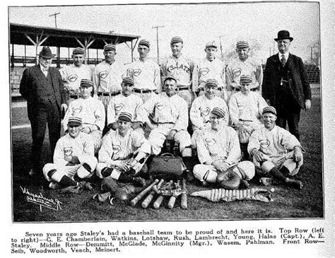 Decatur Staleys baseball team with Hall of Famer Iron Man Joe McGinnity and George Halas. Ca ...