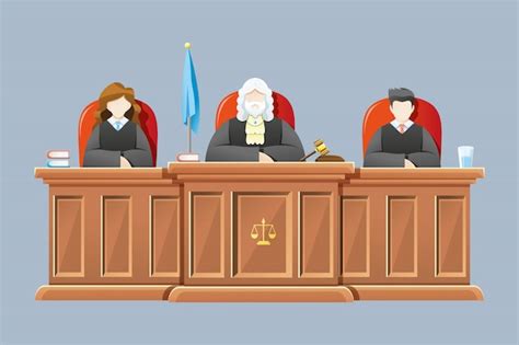 Supreme court with judges illustration | Premium Vector