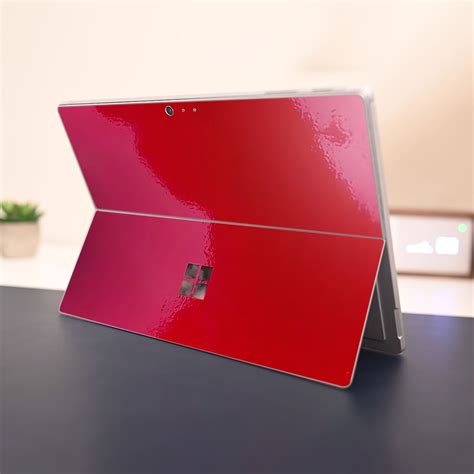 Skin dán hình Aluminum Chrome đỏ bóng cho Surface Go, Pro 2, Pro 3, Pro ...