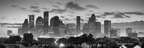 Houston Pano at Sunrise Black and White : Houston, Texas : Images from ...