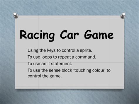 Scratch Racing Car Game | Teaching Resources