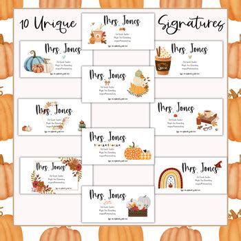 Teacher Email Signature Fall Themed Bundle | Editable Email Signature