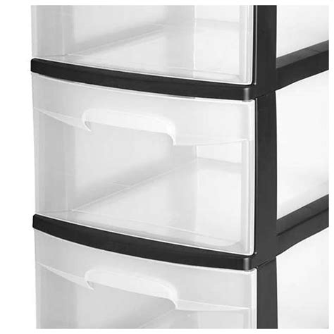 Sterilite 3-Drawer Storage Cart, Black (2-Pack) : 28309002