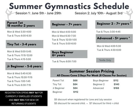 Schedule - Uprise Gymnastics