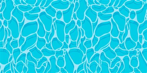 Premium Vector | Blue pool pattern seamless print of water surface top view cartoon style deep ...