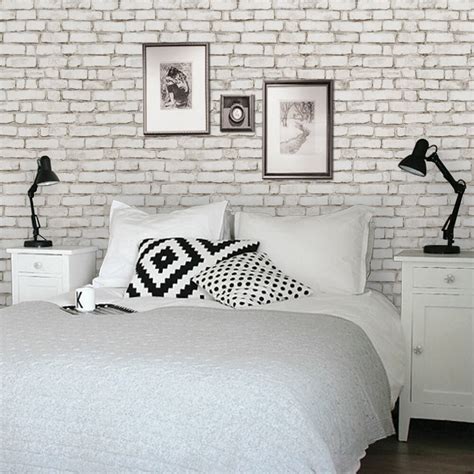 Trend Home 2021: Bedroom Brick Wallpaper Design Ideas - White Brick Wallpaper Room Ideas : This ...