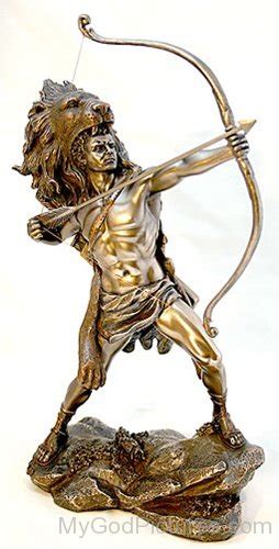 Hercules Shooting Arrow with Nemean Lion Headdress