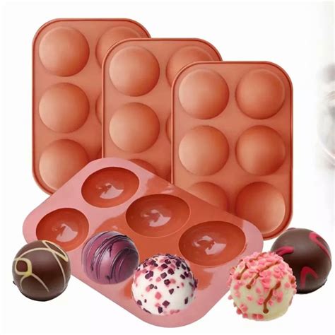 6 Holes Semi Sphere Chocolate Molds Dome Mold Half Ball Silicone Mold ...