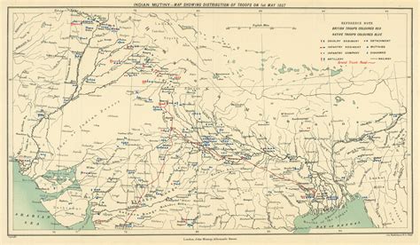 INDIAN MUTINY/REBELLION. British & native troop positions 1 May 1857 ...