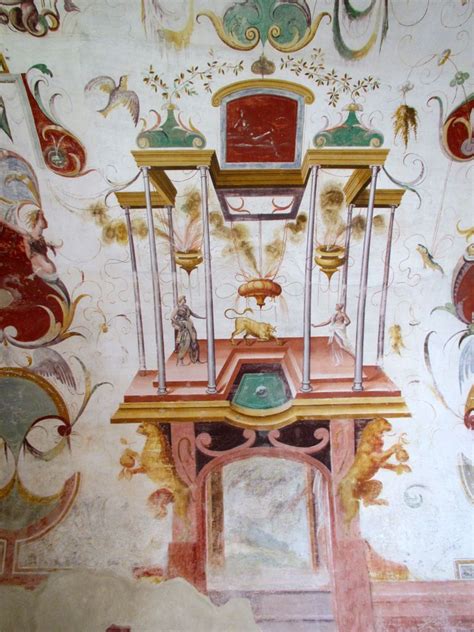 Wall frieze in the "Jupiter" room - Torrechiara castle. 44°39′20″N 10 ...