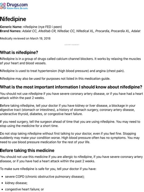 Nifedipine Uses, Dosage & Side Effects | Medical Specialties | Health Sciences