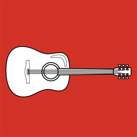 Music Instrumental Guitar Classic Cartoon Digital Stamp Outline ...