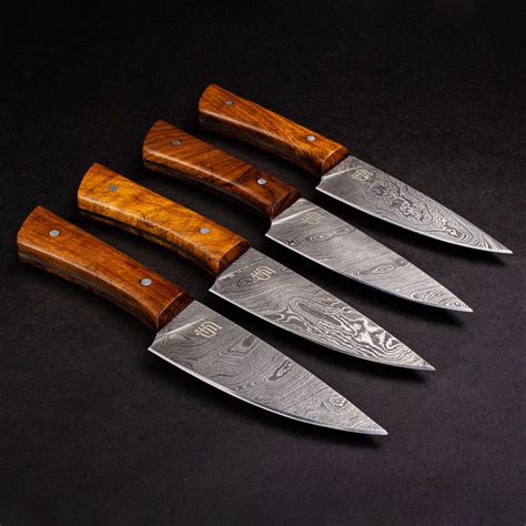 Cattleman Damascus Steel Steak Knives // Set of 4 - Forseti Knives - Touch of Modern