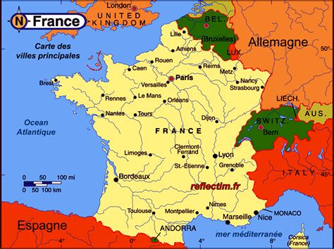 Carte de France villes principales