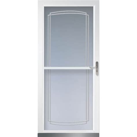 LARSON Tradewinds White Full-View Aluminum Retractable Screen Storm Door (Common: 36-in x 81-in ...