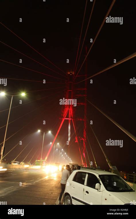 signature bridge wazirabad delhi india Stock Photo - Alamy