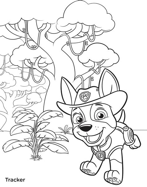 Paw Patrol Tracker Coloring Pages at GetColorings.com | Free printable ...