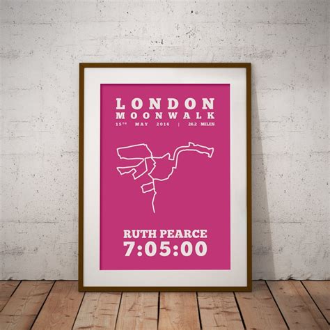 Personalised London Moonwalk Route Map Minimalist Race Map, Gifts for ...