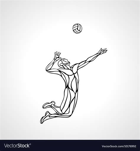 Volleyball player silhouette Royalty Free Vector Image