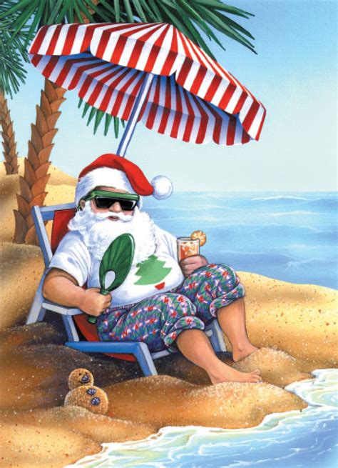 Santa on Beach Christmas Cards | Beach christmas, Beach christmas card ...