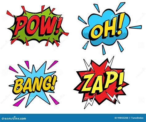 Cartoon sound effects 03 stock vector. Illustration of explosion - 99855208