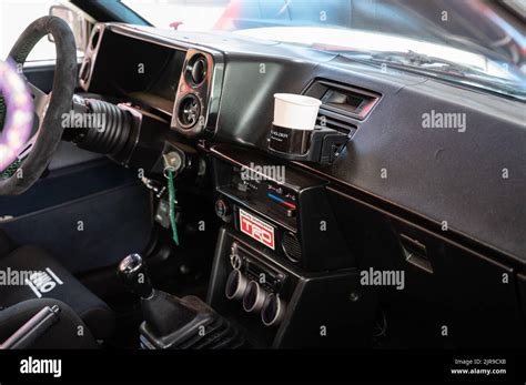 An Interior of Toyota Corolla Sprinter Trueno AE86 with a cup of water Stock Photo - Alamy