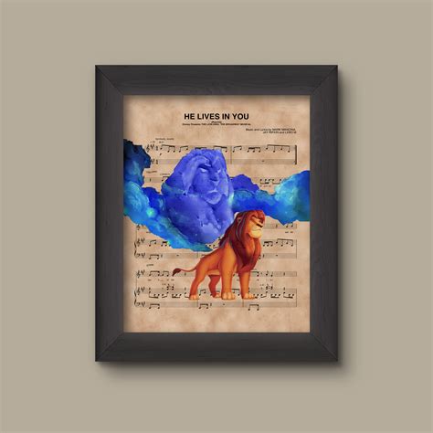 Lion King Mufasa Cloud & Simba He Lives in You Sheet Music - Etsy Sweden