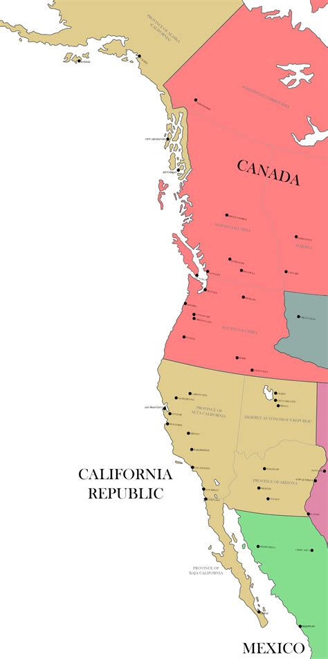 The West Coast of North America in 1900 if the United States didn't expand westwards : r ...