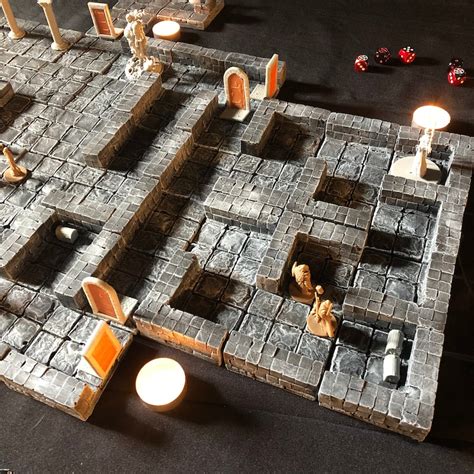 MASSIVE set of 52 painted dungeon tiles modular DnD Dungeons | Etsy