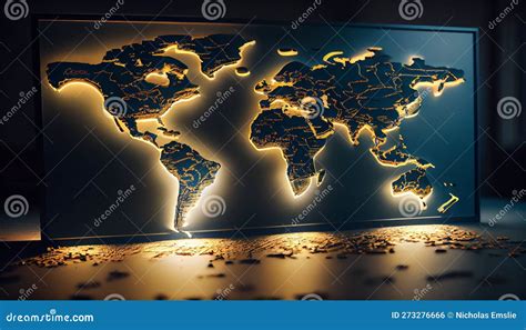 Map of world ai generated stock illustration. Illustration of continent ...