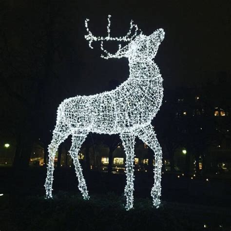 Life Size Large Outdoor Christmas Reindeer Motif Lights For Street Deco ...