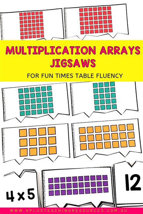 Multiplication Array Jigsaws {FUN Interactive Math Activity} | Multiplication, Teaching ...